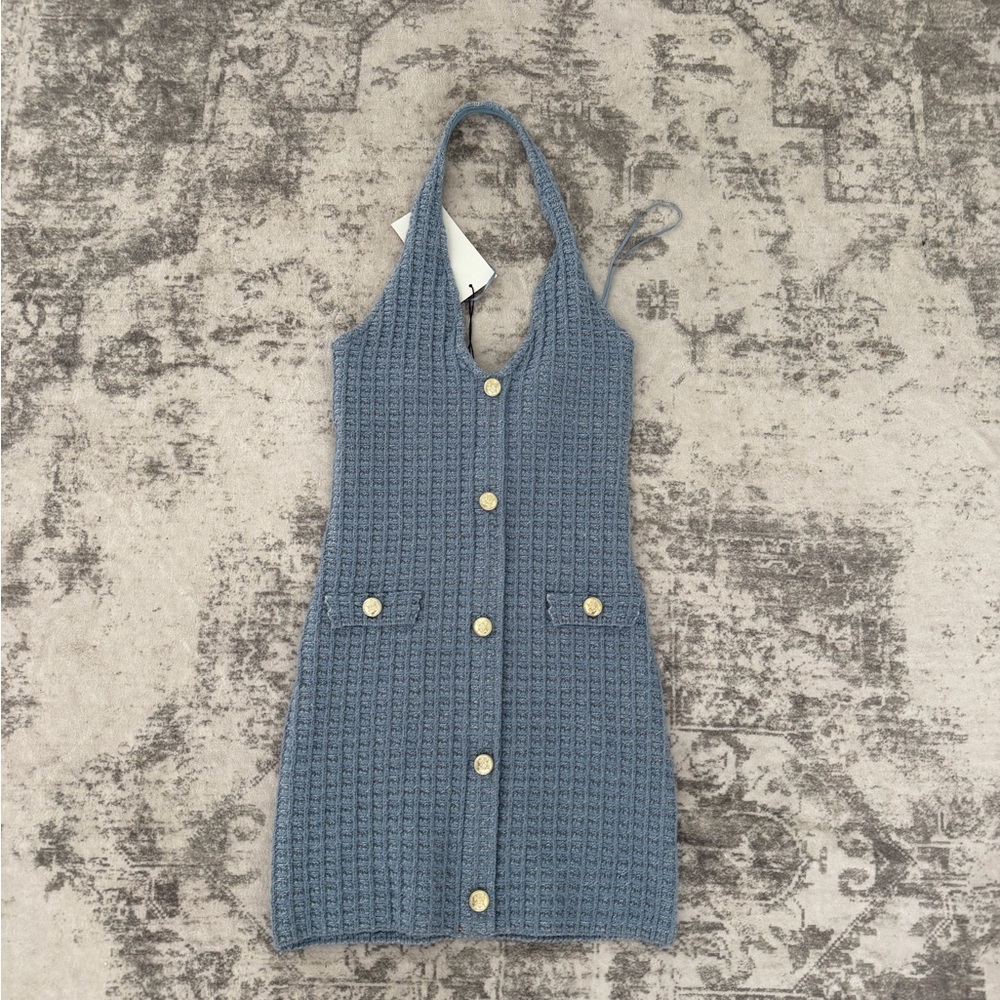 Zara Light Blue Knit Dress NWT S